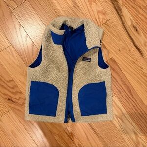 Patagonia Cream and Blue Retro X Fleece Vest
